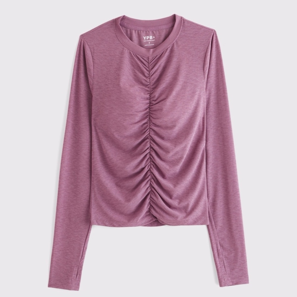 Abercrombie & Fitch YPB Active Featherweight Ruched Long-Sleeve Top